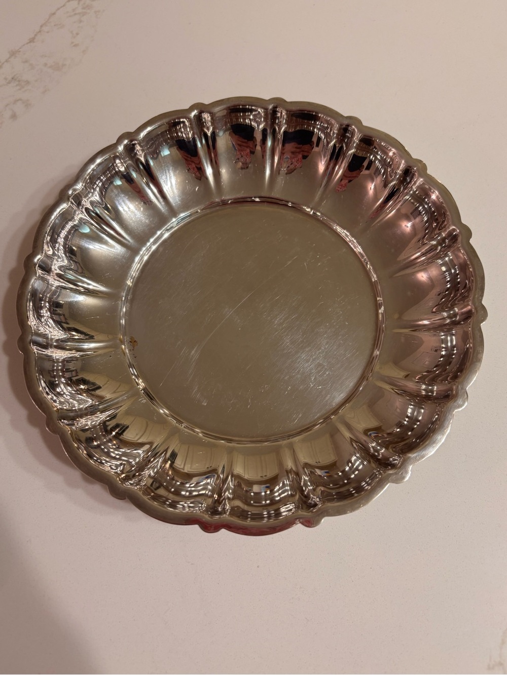 Vintage Gorham YC643 Silverplate Scalloped Serving Bowl Dish 6.5”